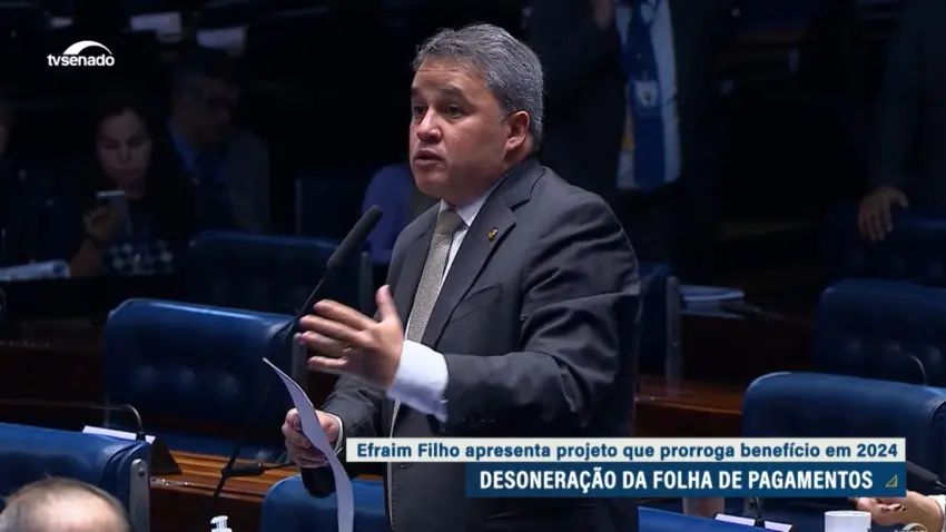 Senador Efraim Filho protocola projeto que valida acordo sobre desoneração da folha